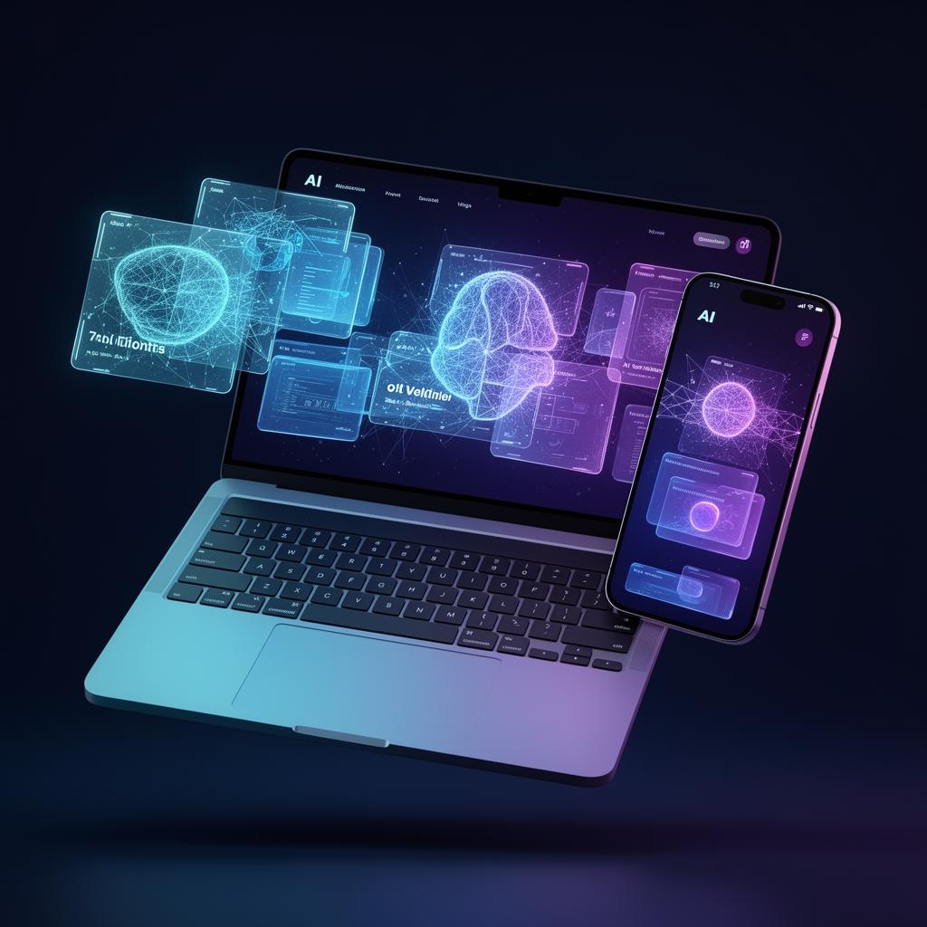 AI-powered website dashboard mockup